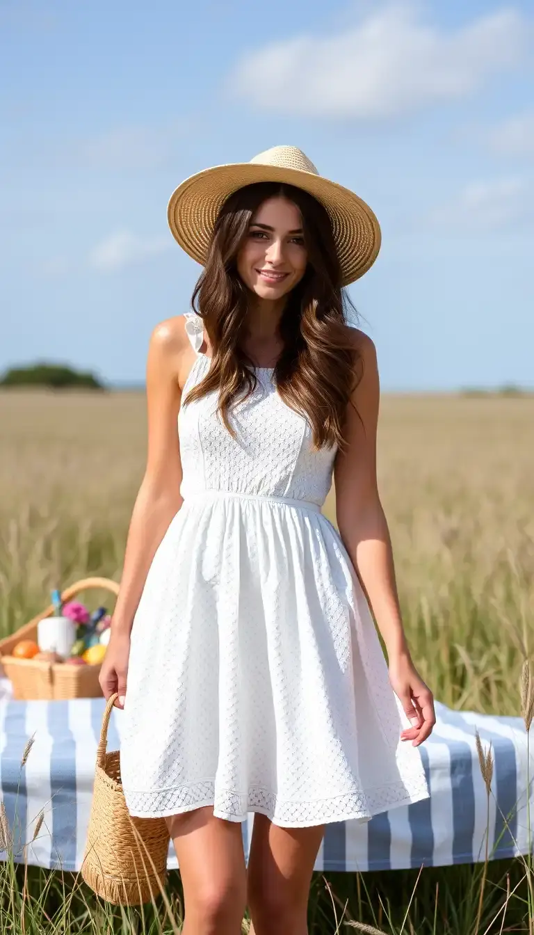 Casual eyelet white sundress