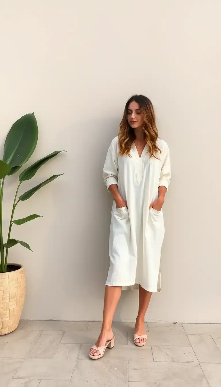 Cream White Shift Dress