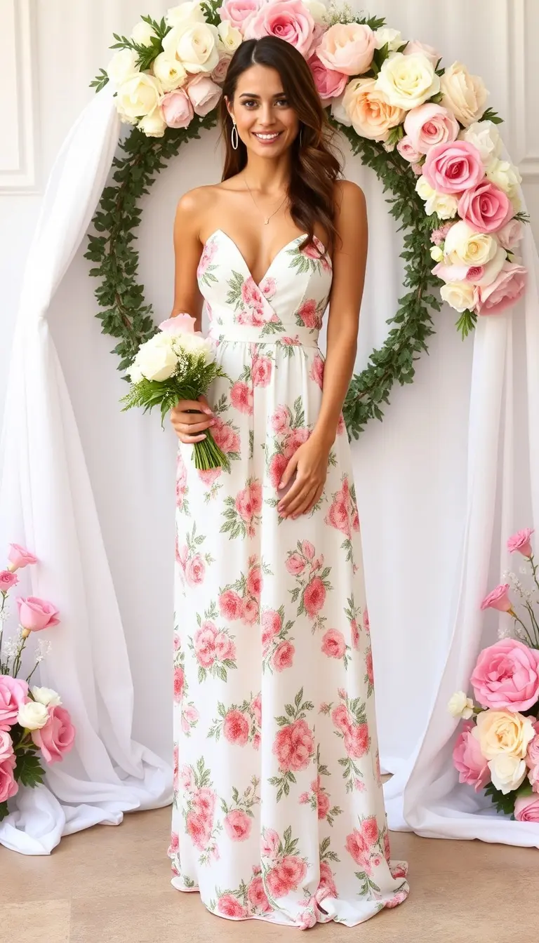 Floral Baby Shower Maxi Dress
