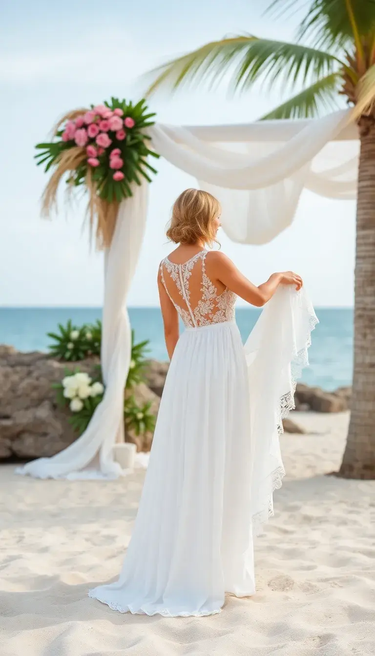 White Beach Wedding Maxi with lace