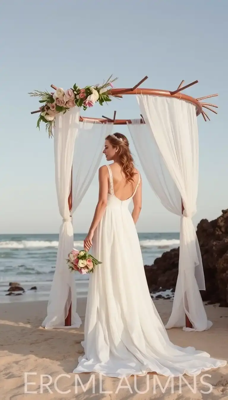 A-Line Beach Wedding
