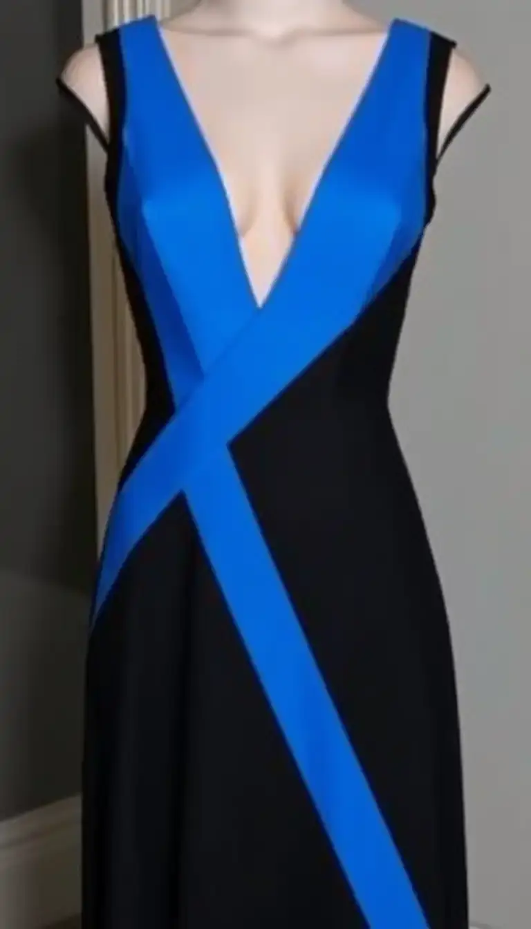 Black and Blue Cocktail Dress