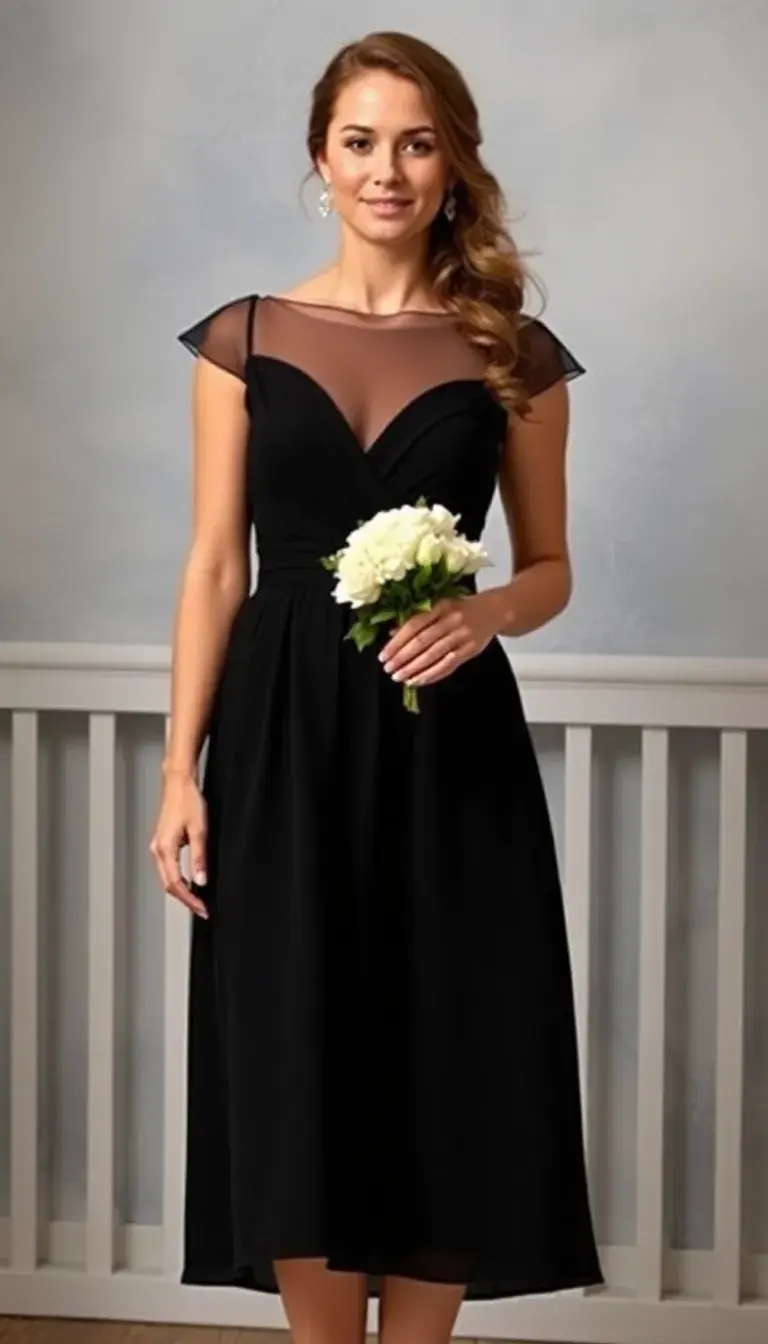 Black Bridesmaid Midi
