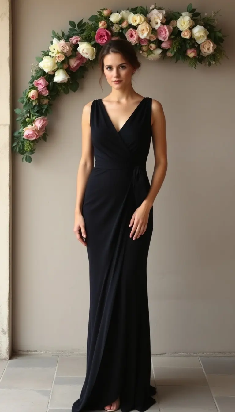 Black Bridesmaid Wrap
