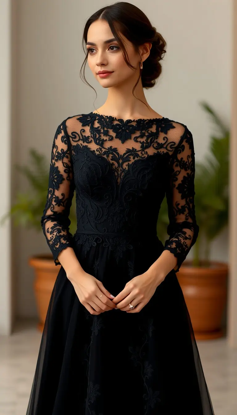 Black Bridesmaid Lace