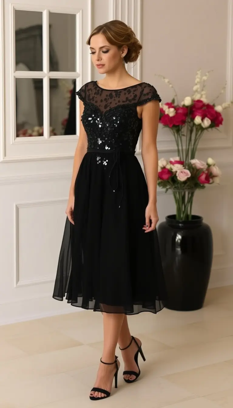 Black Bridesmaid Sequin