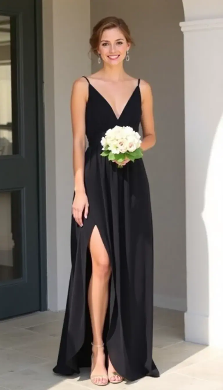 Black Bridesmaid Chiffon