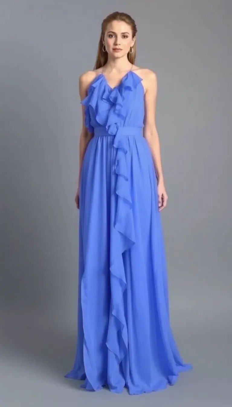 Chiffon Maxi Dress with ruffles