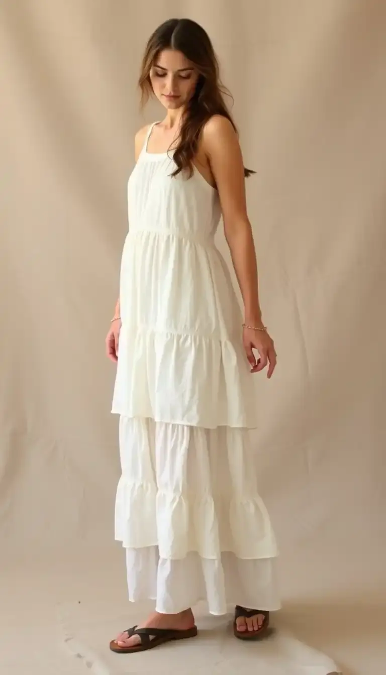 Tiered Maxi Dress in cotton