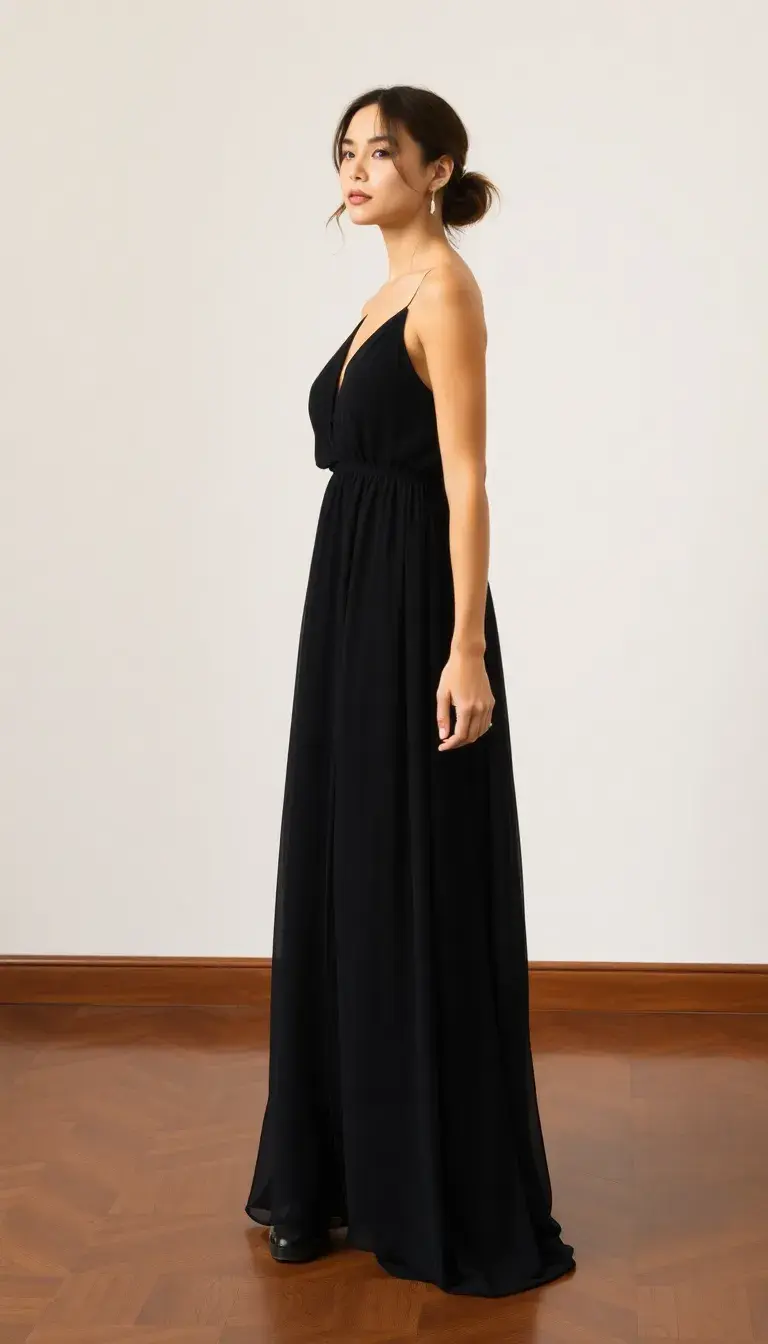 Chiffon Black Maxi Dress