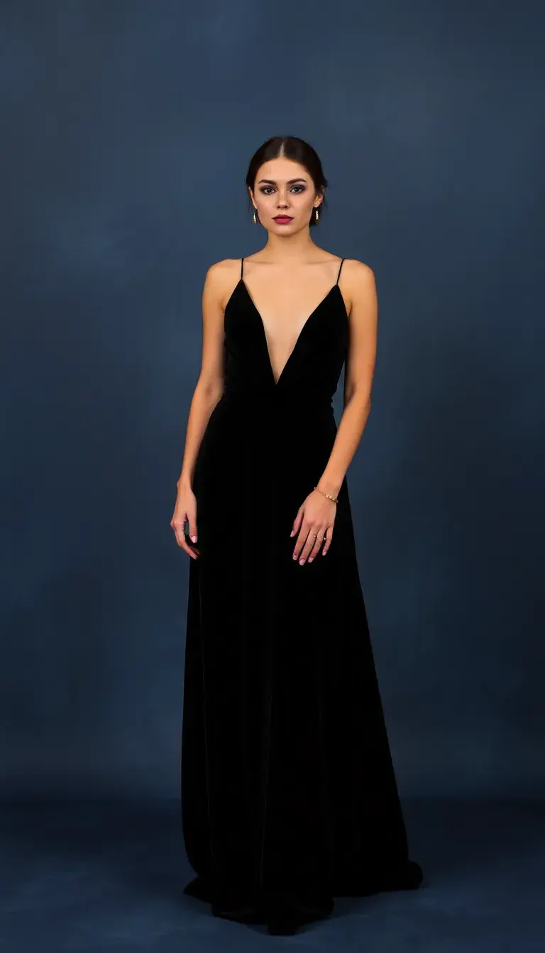 Velvet Black Maxi Dress
