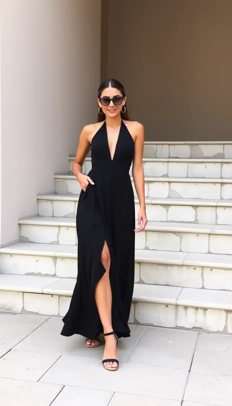Halter Black Maxi Dress