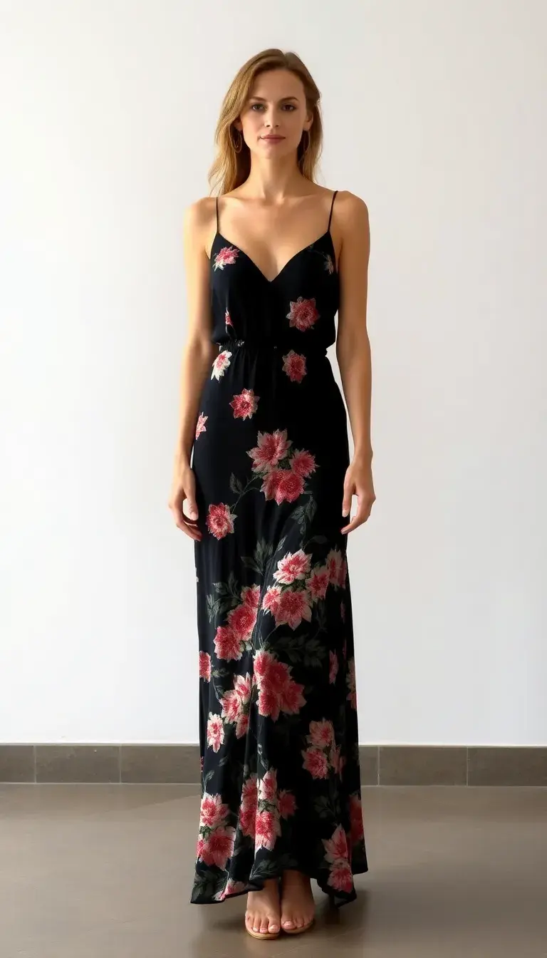 Floral Black Maxi Dress