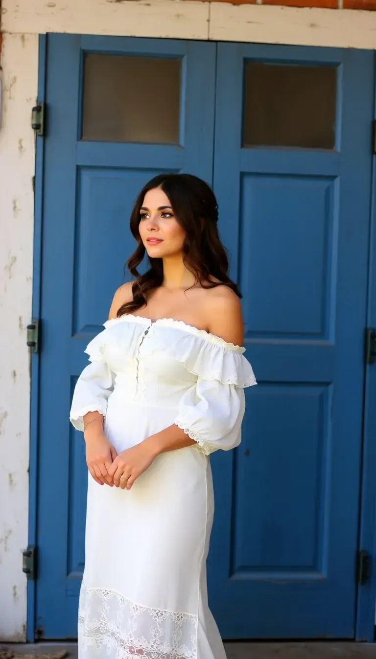 Off-Shoulder Boho Wedding Dress