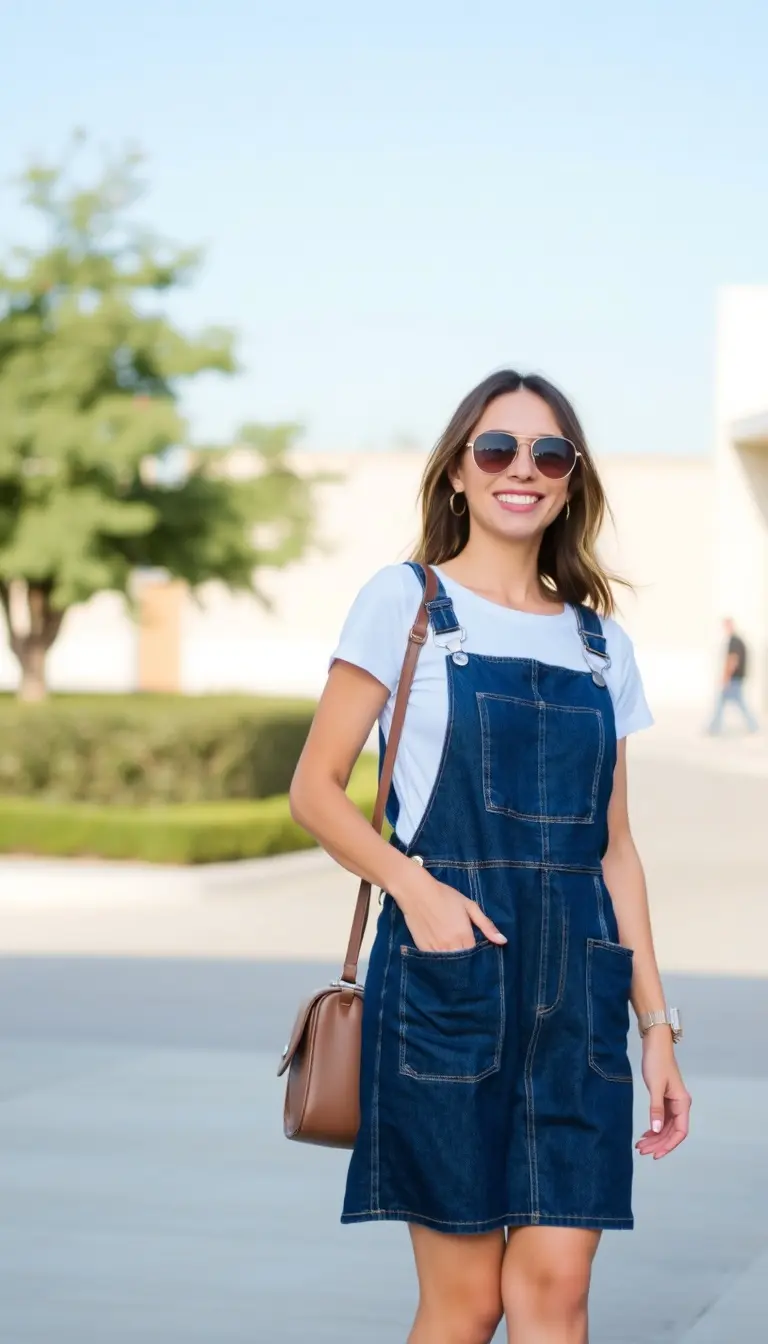 Overall Denim Dress Women