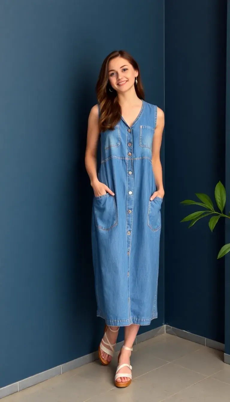 A-Line Denim Dress Women