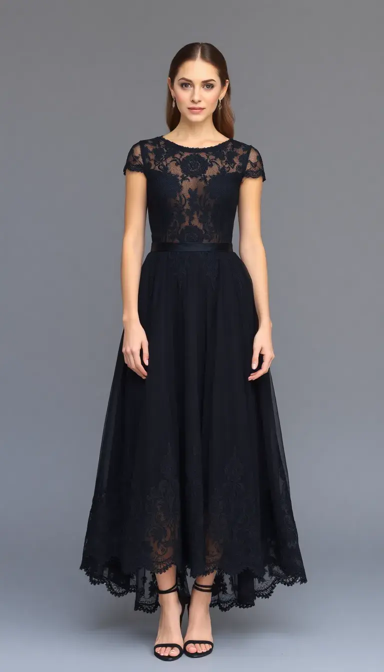Black Prom Lace Dress