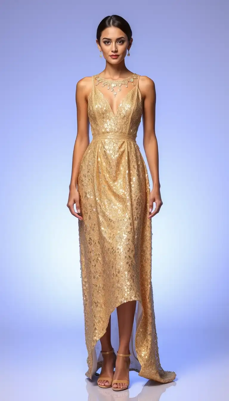 Gold Prom A-Line dress