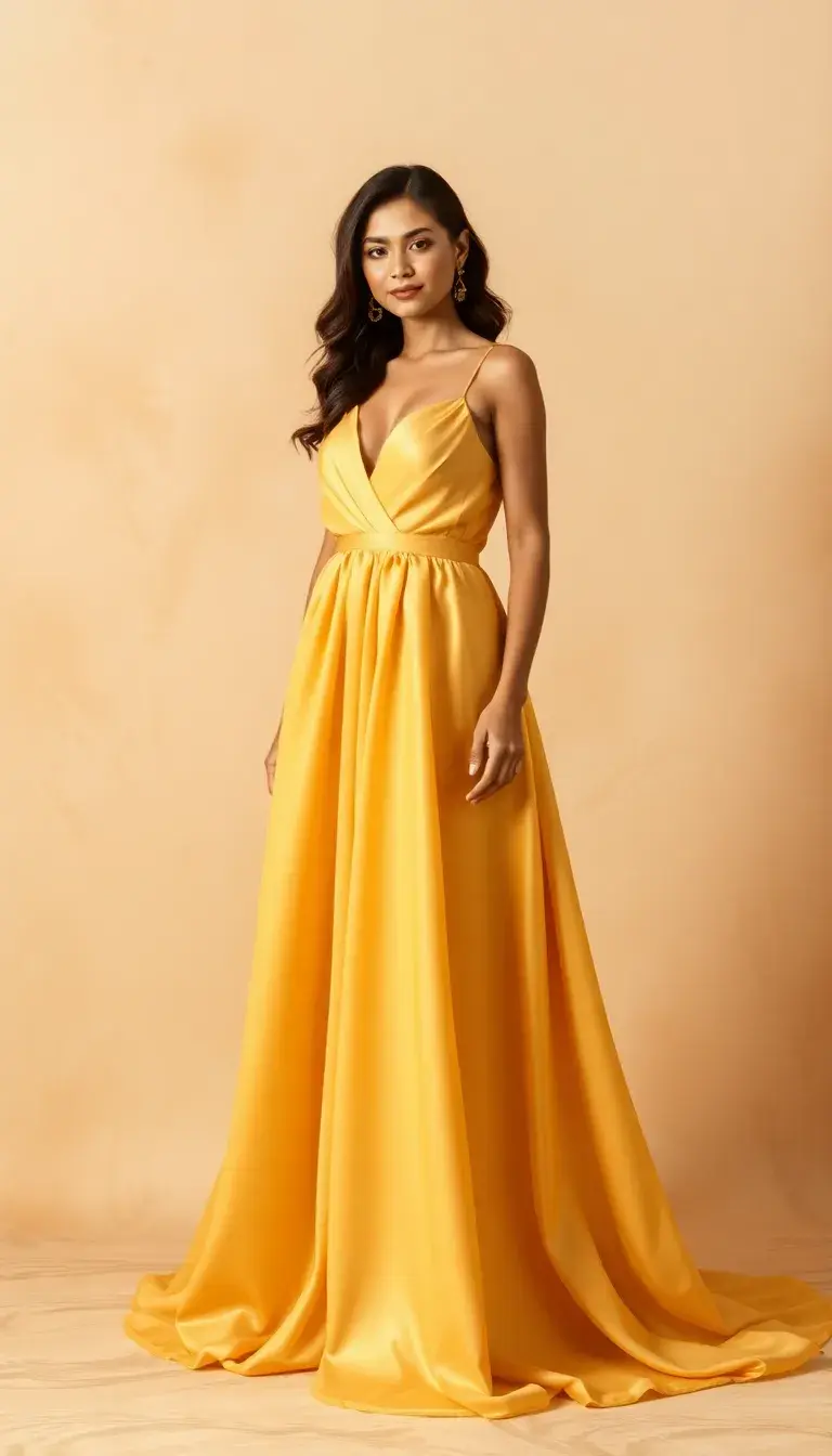 Gold Prom Chiffon dress