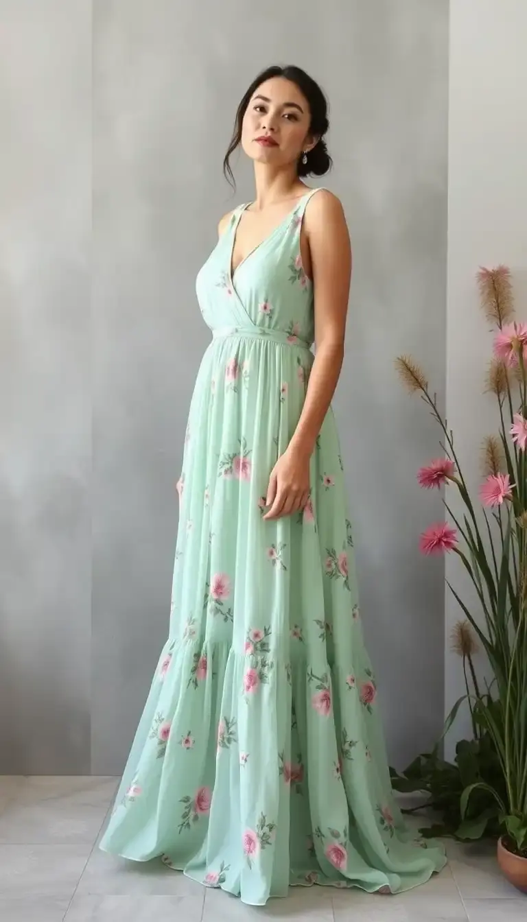 Chiffon easter maxi dress