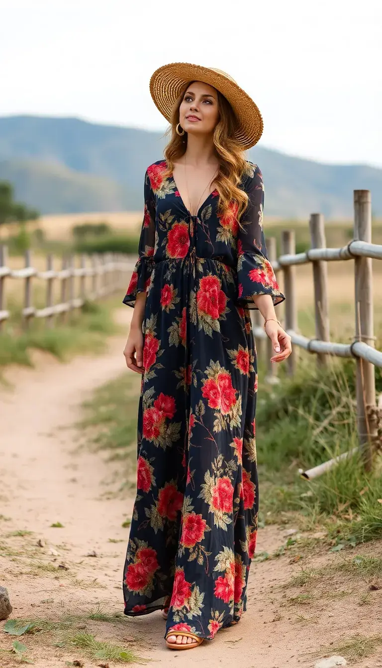 Boho Floral Maxi Dress
