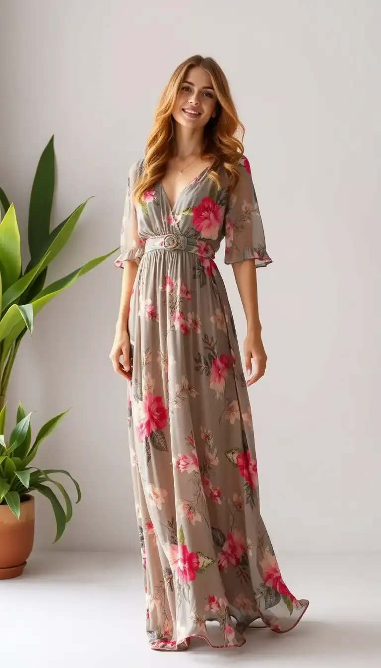 Chiffon Floral Maxi Dress