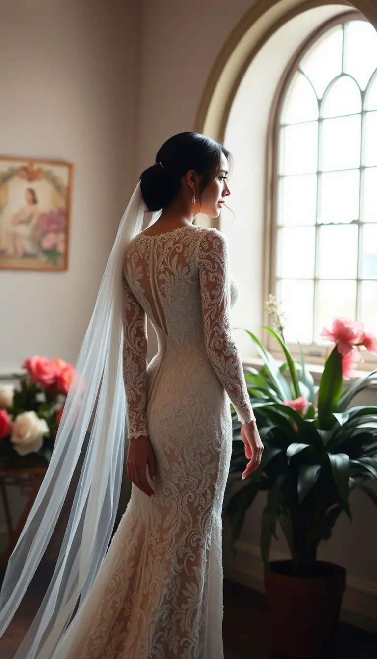 Lace Long Sleeve Wedding Dress