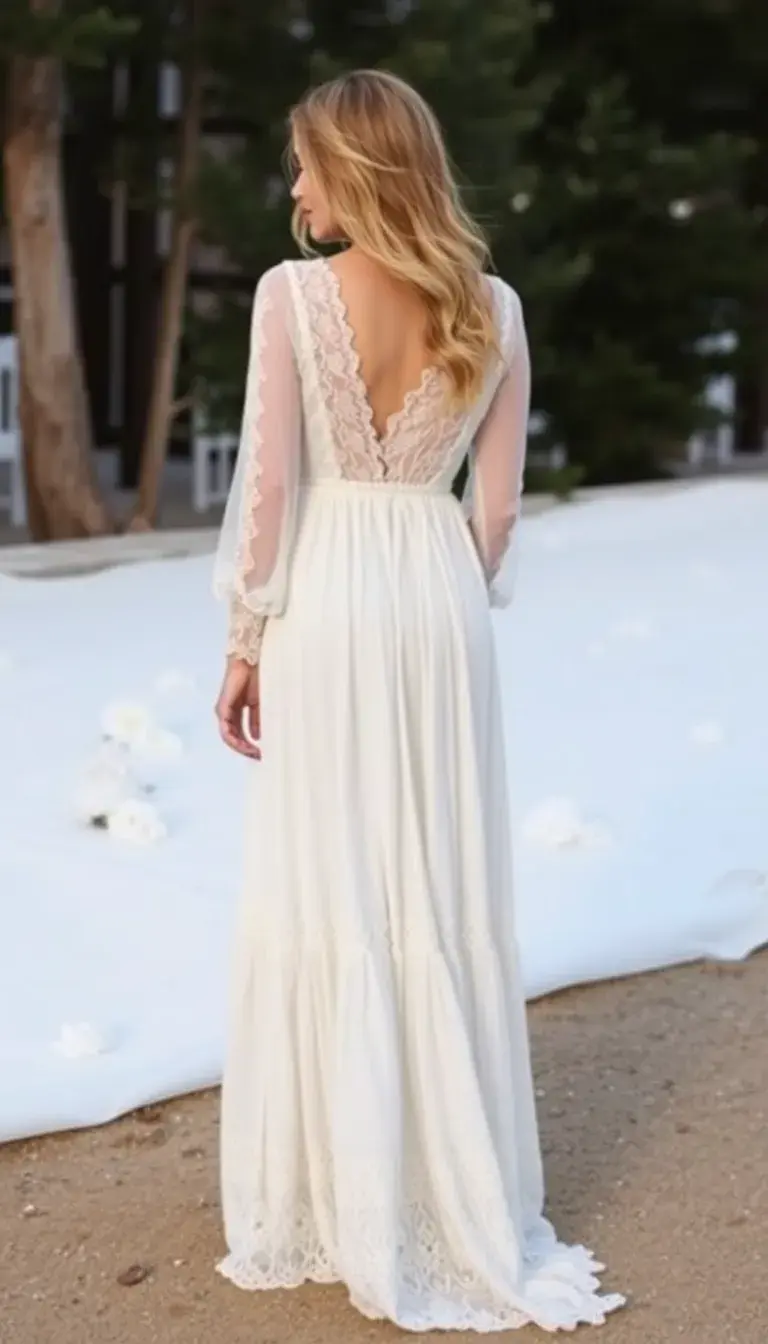 Boho Long Sleeve Wedding Dress