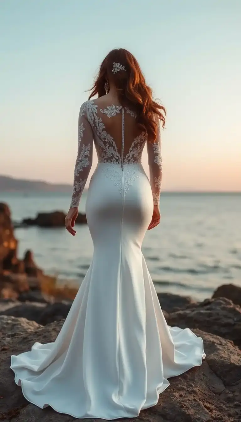 Mermaid Long Sleeve Wedding Dress