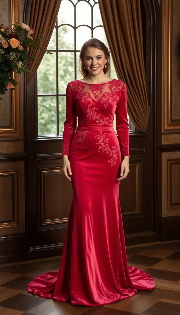 Velvet Mother Bride Dress