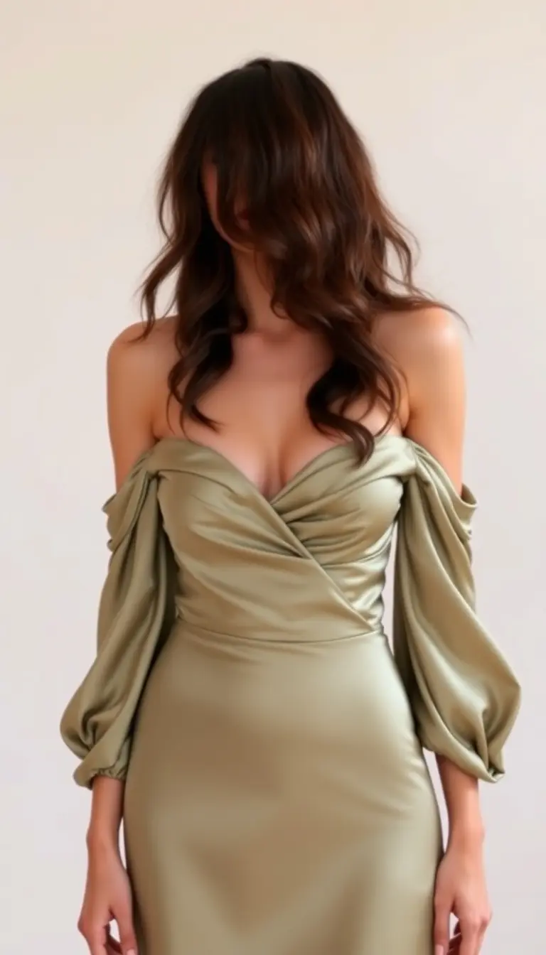 Off the shoulder satin dress