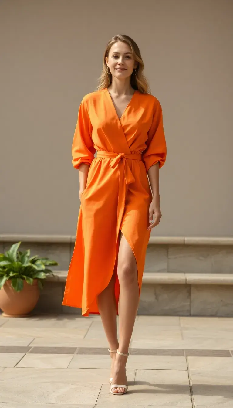Orange Wrap Dress