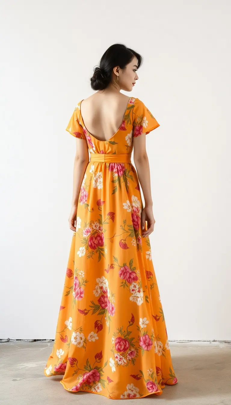 Orange Floral Dress