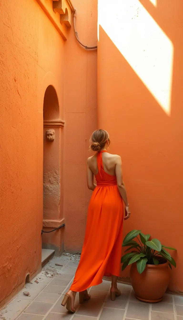 Orange Halter Dress