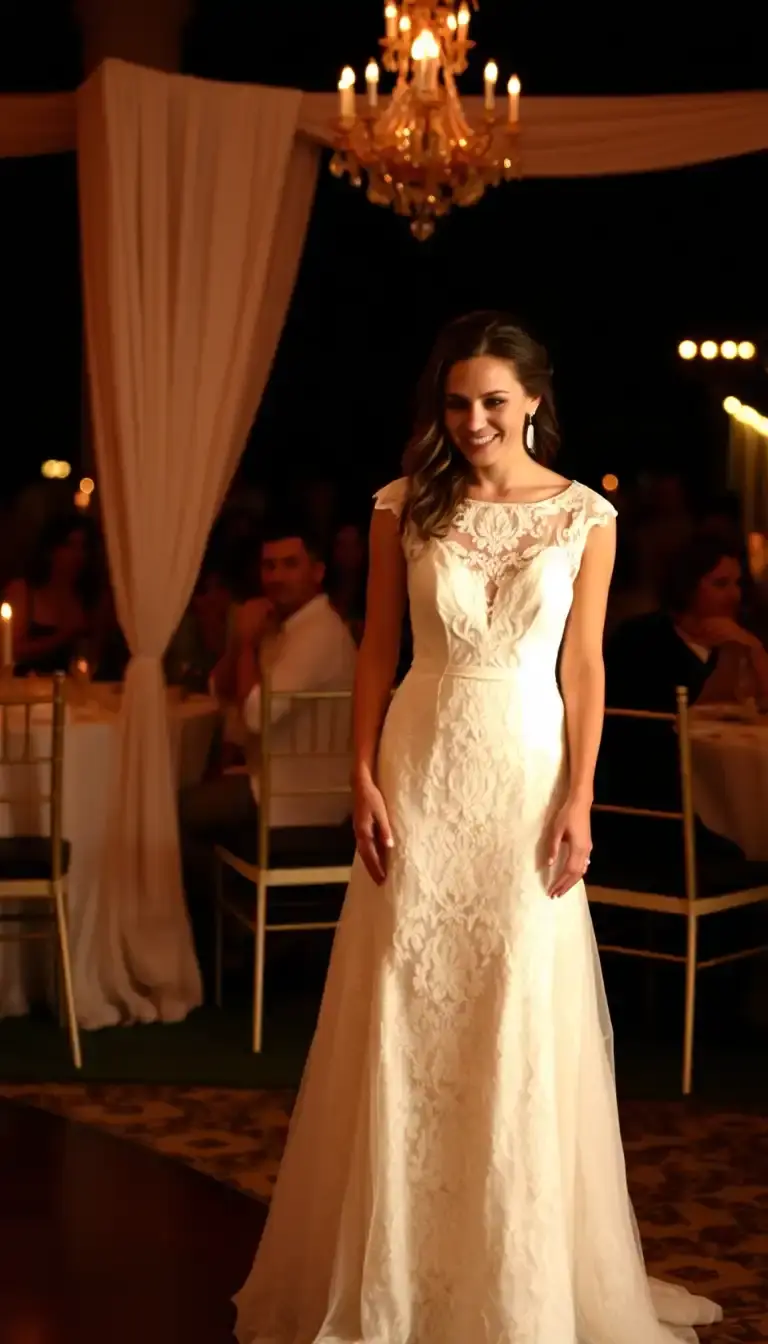 lace rehearsal dinner dress