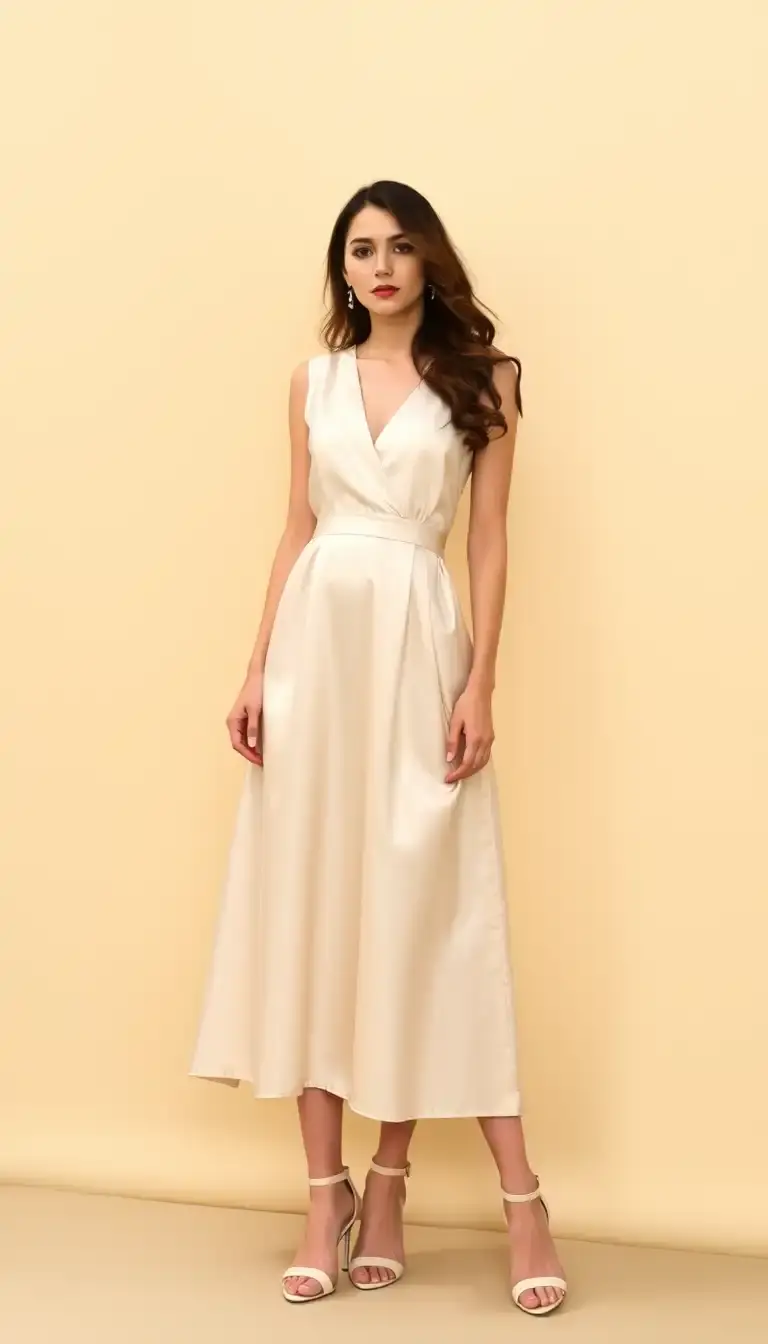 Satin shift dress