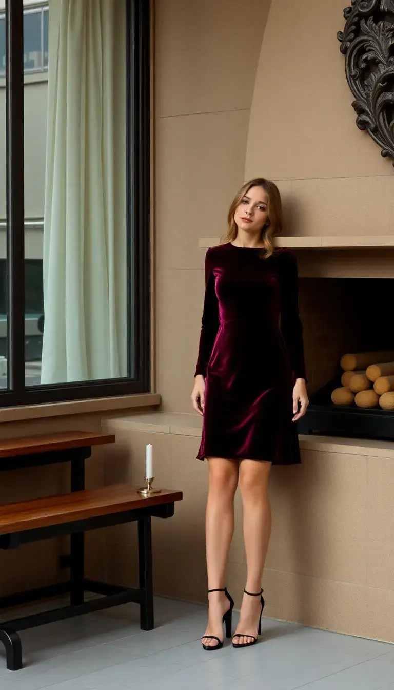 Velvet shift dress