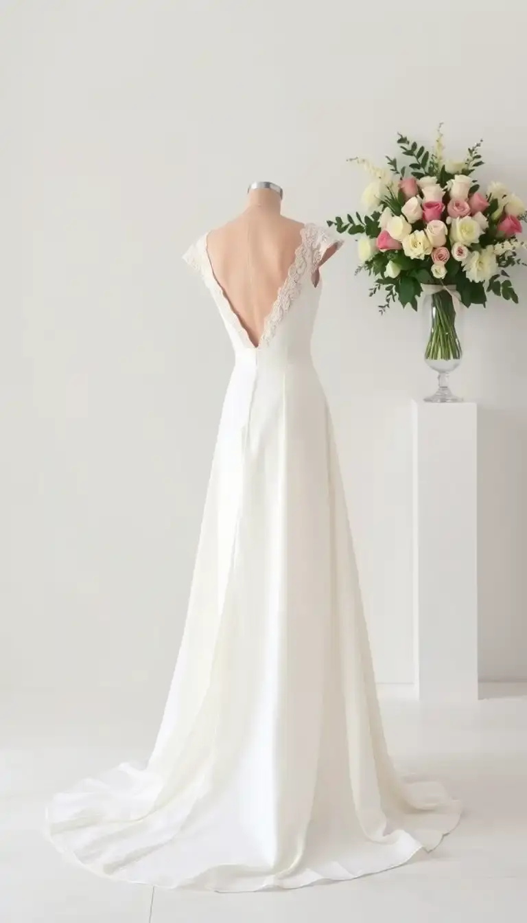 Simple A-Line Wedding dress in ivory