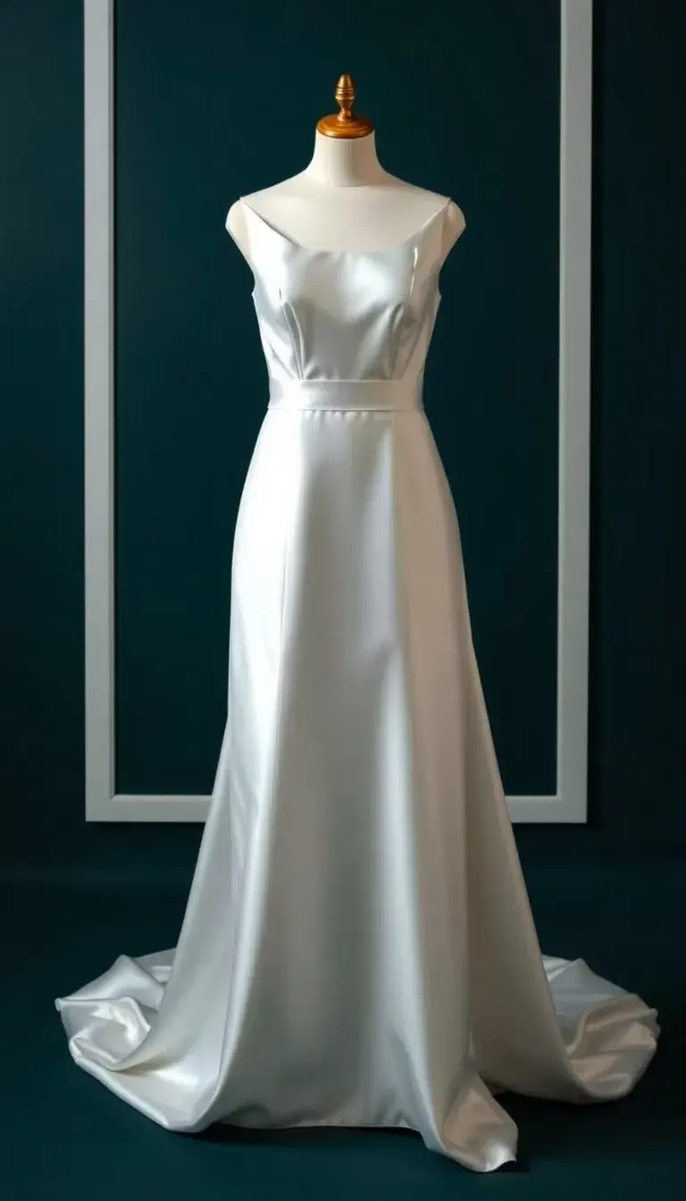 Simple satin wedding dress