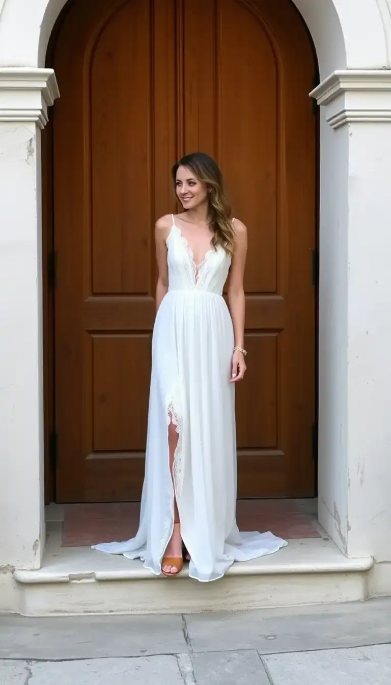 Simple boho wedding dress
