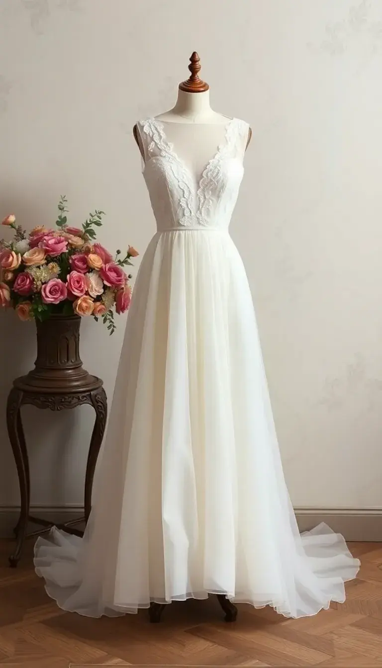 Chiffon Vintage Wedding Dress