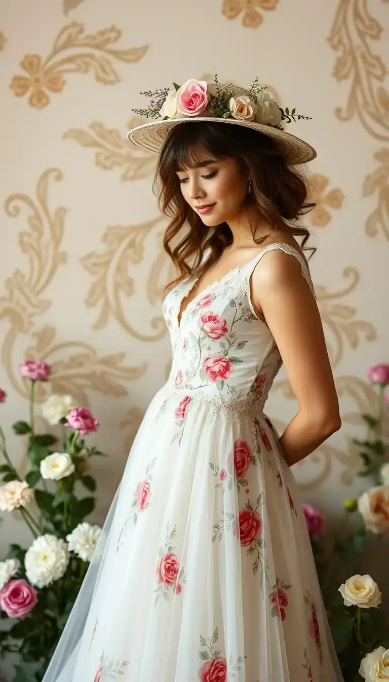 Floral Vintage Wedding Dress