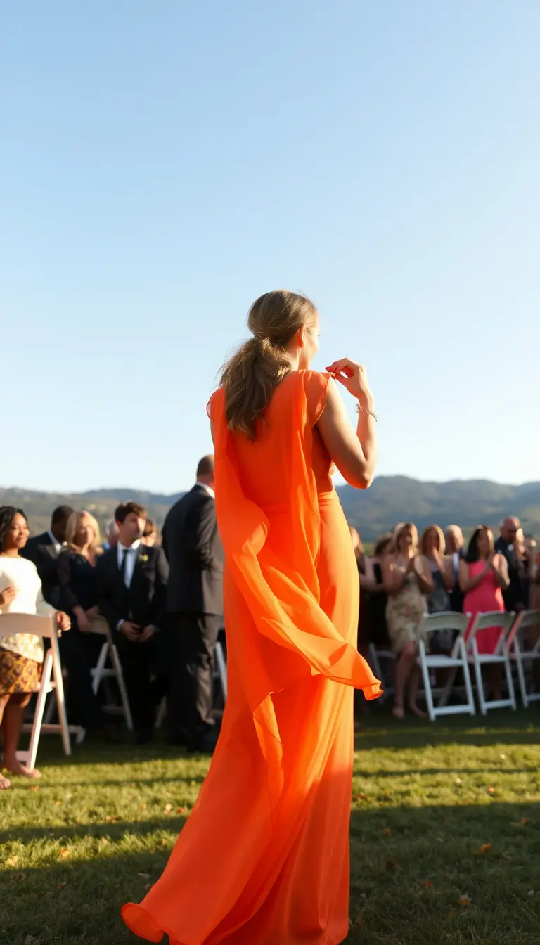 Orange Fall Guest Chiffon