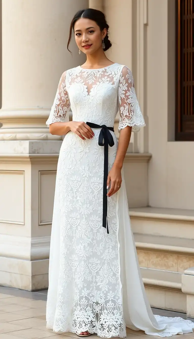 White Convocation Lace Dress