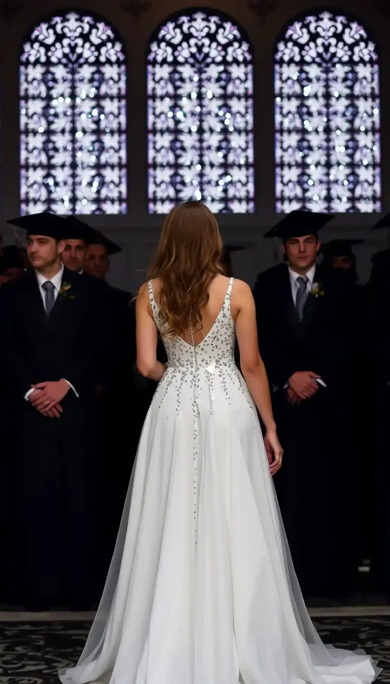 White Convocation Sequin Dress