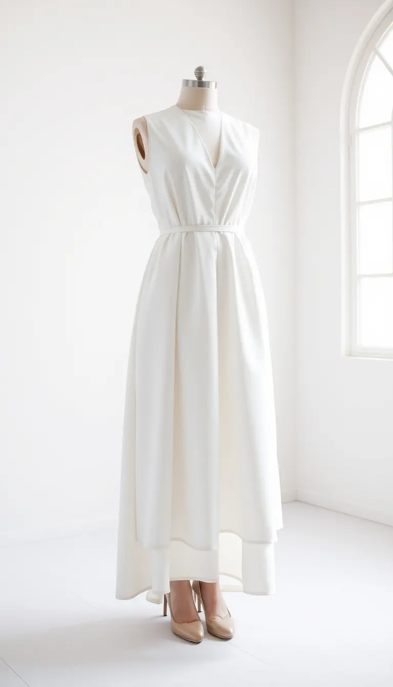 White Convocation Satin Dress