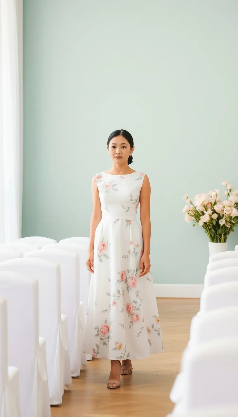 White Convocation Floral Dress