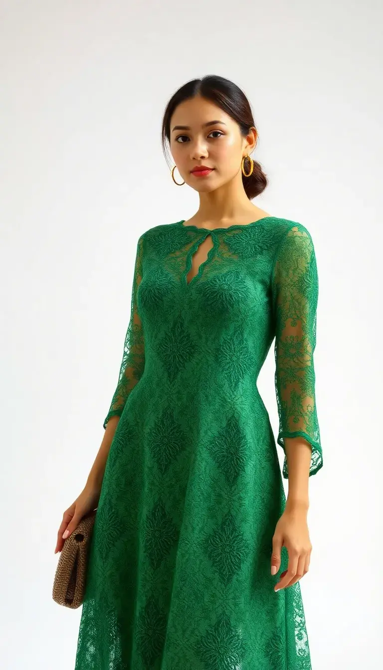 Green Work Lace Dress