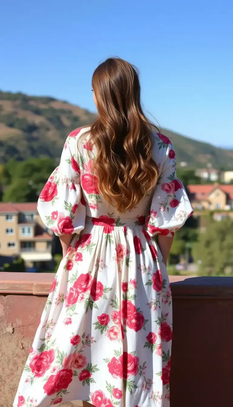 Floral Midi Dress with Sleeves