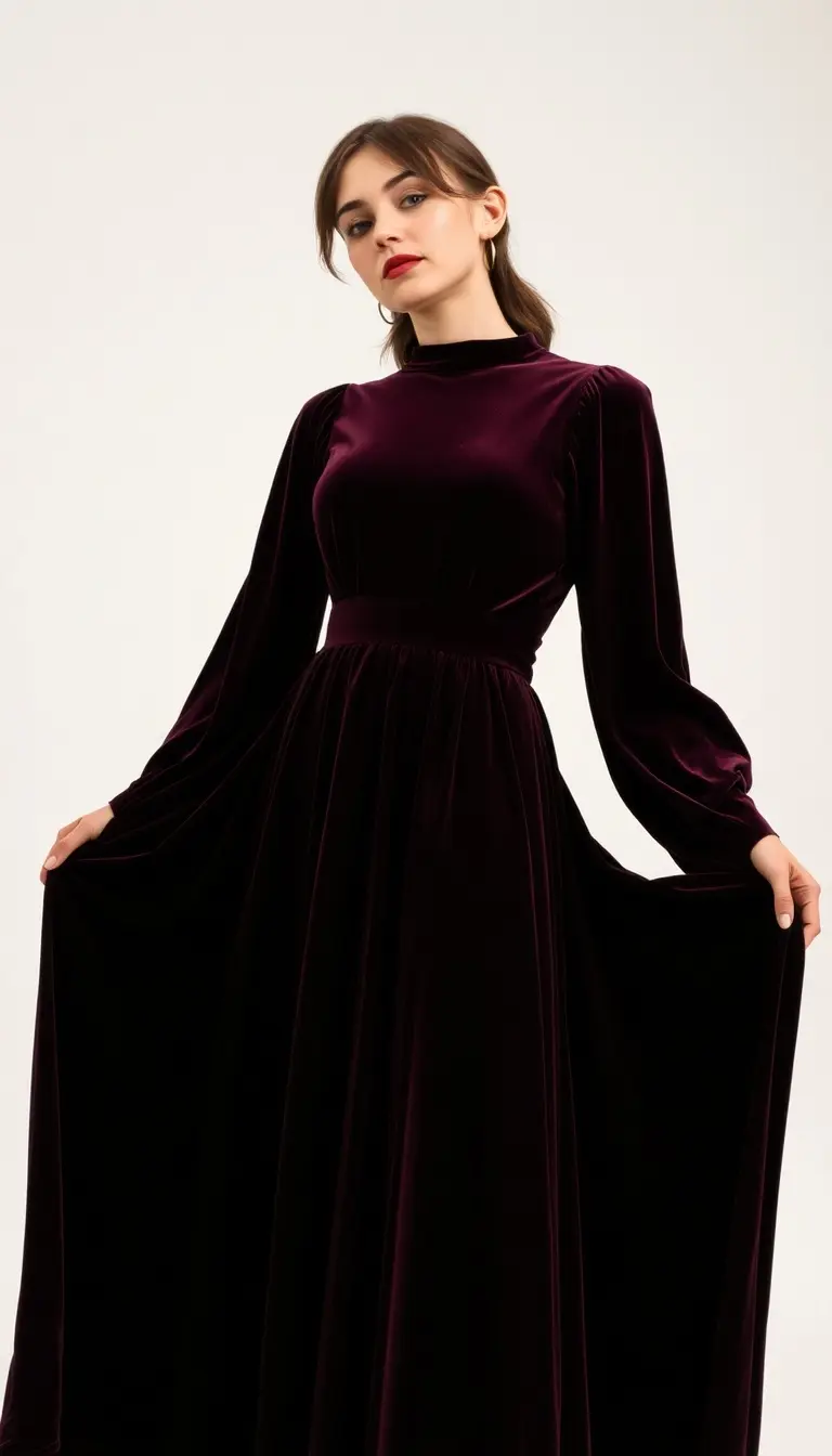 Velvet 80s maxi dress